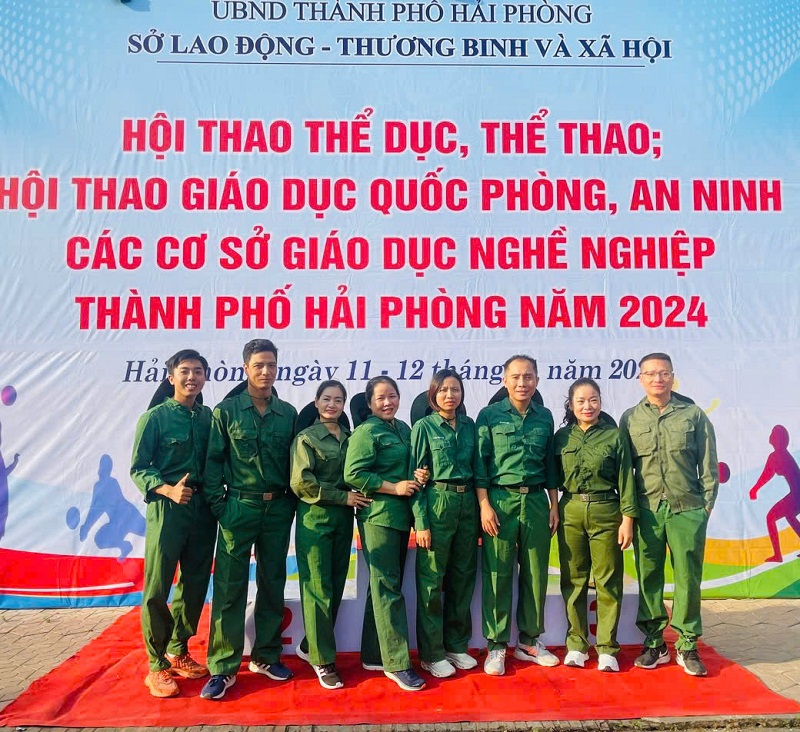 Đoàn cán bộ giáo viên học sinh Nhà trường tham dự Hội thao thể dục, thể thao; Hội thao giáo dục quốc phòng, an ninh các cơ sở GDNN Thành phố Hải Phòng năm 2024